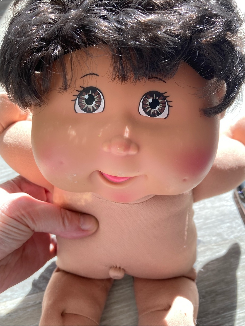 Soft Brown-Haired Baby Doll with Tan Body - Classic Plush Doll